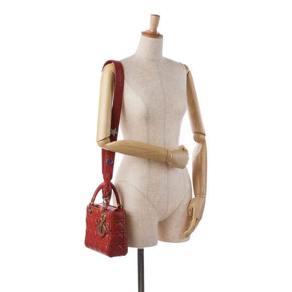 Pre-Loved Dior Small Lambskin Cannage My ABCDior Lady Dior - Picture 10 of 12